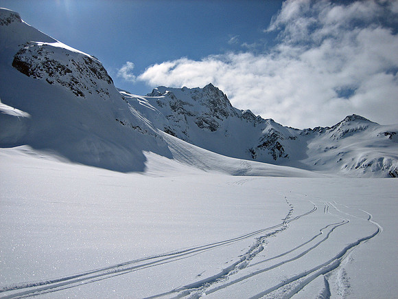 Run out into the glacier for pick up