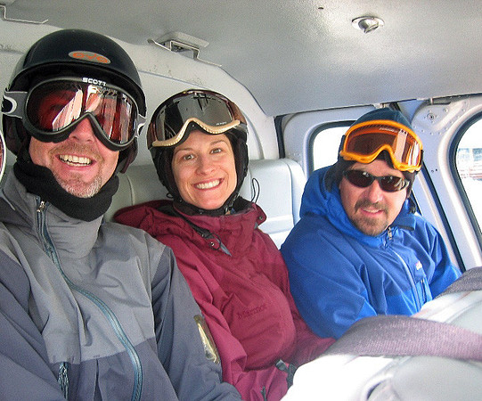 In the helicopter on our way to the zone