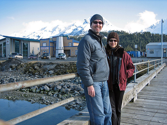 Kathleen and I in town near the marina