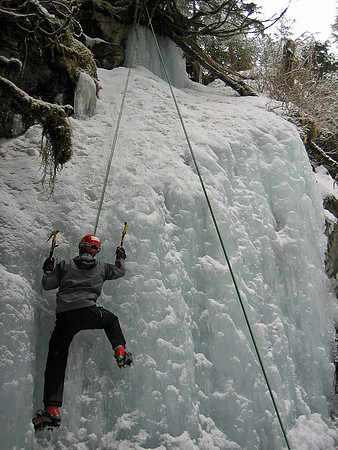 Me ice climbing